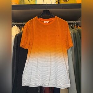 Lacoste Orange and White Long Sleeve Tee